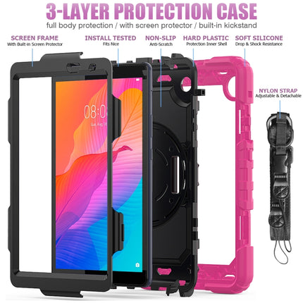 Shockproof Colorful Silicone + PC Protective Case with Holder & Shoulder Strap & Hand Strap, For Huawei MatePad T8