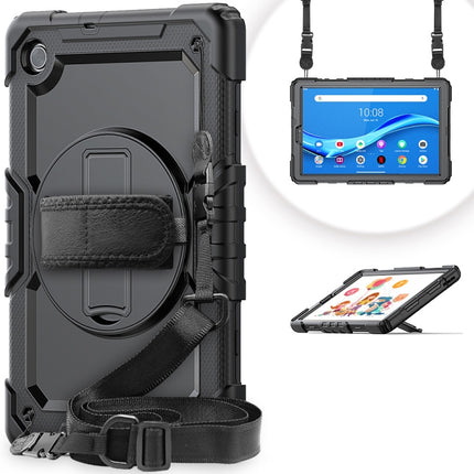 Shockproof Colorful Silicone + PC Protective Case with Holder & Shoulder Strap & Hand Strap, For Huawei MediaPad T5, For Huawei MatePad T8, For Lenovo Tab M10 FHD Plus