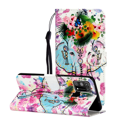 Oil Embossed Coloured Drawing Pattern Horizontal Flip PU Leather Case with Holder & Card Slots & Wallet, For Samsung Galaxy M31