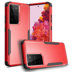 For Samsung Galaxy S21 Ultra 5G / Red + Black
