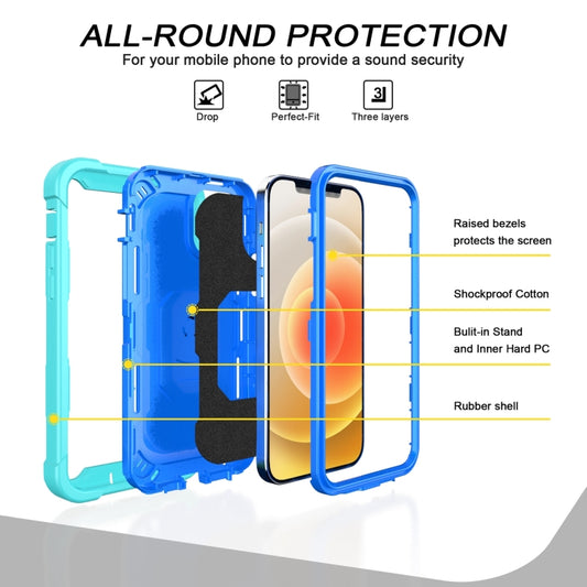 Funda protectora a prueba de golpes de 3 capas de PC + caucho con soporte giratorio, para iPhone 12 Mini, para iPhone 12/12 Pro, para iPhone 12 Pro