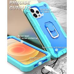 PC + Rubber 3-layers Shockproof Protective Case with Rotating Holder, For iPhone 12 Mini, For iPhone 12 / 12 Pro, For iPhone 12 Pro