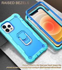 PC + Rubber 3-layers Shockproof Protective Case with Rotating Holder, For iPhone 12 Mini, For iPhone 12 / 12 Pro, For iPhone 12 Pro