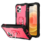 For iPhone 12 Mini / Black + Rose Red