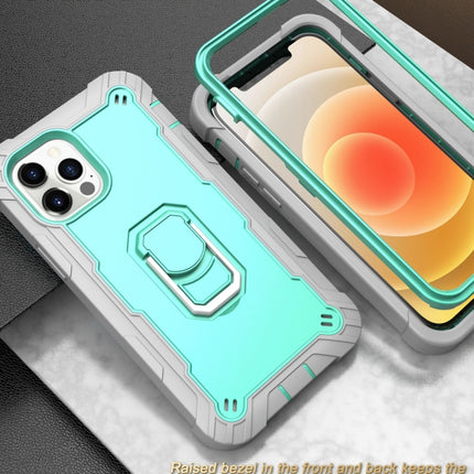 Funda protectora a prueba de golpes de 3 capas de PC + caucho con soporte giratorio para iPhone 12 Pro Max