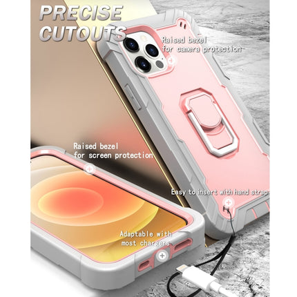 PC + Gummi 3-lagige stoßfeste Schutzhülle mit drehbarem Halter, für iPhone 12 Pro Max