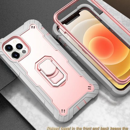 PC + Gummi 3-lagige stoßfeste Schutzhülle mit drehbarem Halter, für iPhone 12 Pro Max