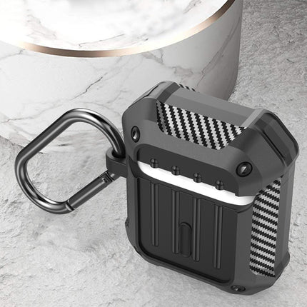 Wireless Earphones Shockproof Carbon Fiber Luggage TPU Protective Case, For AirPods 1/2, For AirPods Pro