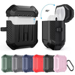 Estuche protector de TPU de fibra de carbono a prueba de golpes para auriculares inalámbricos, para AirPods 1/2, para AirPods Pro