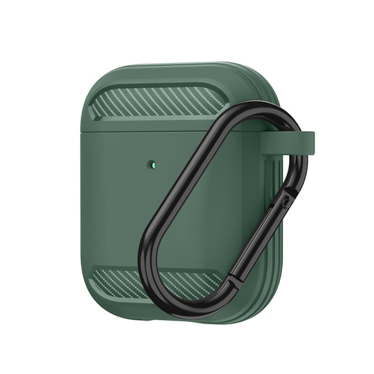 Funda protectora de TPU con armadura de fibra de carbono a prueba de golpes para auriculares inalámbricos, para AirPods 1/2, para AirPods Pro