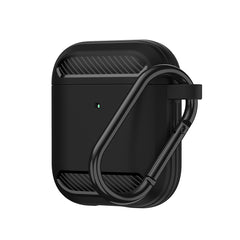 Wireless Earphones Shockproof Carbon Fiber Armor TPU Protective Case, For AirPods 1/2, For AirPods Pro