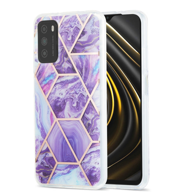 3D Electroplating Marble Pattern TPU Protective Case, For Xiaomi Poco M3 / Note 9 4G / Redmi 9 Power, For Samsung Galaxy A12, For Samsung Galaxy A32 5G, For Samsung Galaxy A52 5G / 4G