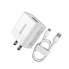 WK WP-U57 18W Speed QC3.0 Fast Charger + USB to Type-C / USB-C Data Cable, US Plug, EU Plug, UK Plug