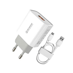 WK WP-U57 18W Speed QC3.0 Fast Charger + USB to Type-C / USB-C Data Cable, US Plug, EU Plug, UK Plug