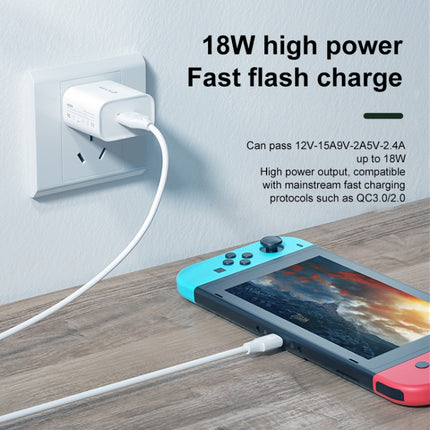 WK WP-U57 Max 18 W Maxspeed QC3.0 Schnellladegerät + USB-auf-Micro-USB-Datenkabel, US-Stecker, EU-Stecker, UK-Stecker