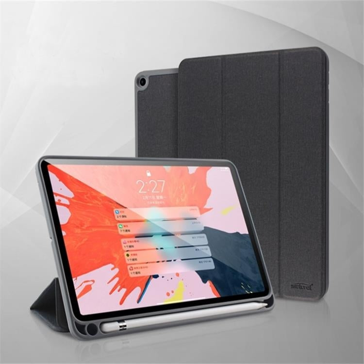 For iPad 10.2 Litchi Texture Horizontal Flip Leather Case with Three-folding Holder & Pen Slot, For iPad 10.2