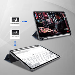 For iPad 10.2 Litchi Texture Horizontal Flip Leather Case with Three-folding Holder & Pen Slot, For iPad 10.2