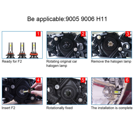 2 PCS DC9-36V / 25W / 6000K / 2500LM IP68 Waterproof Car LED Headlight, F2 880 / 881 / H27, F2 9004 / HB1, F2 9005 / HB3 / H10, F2 9006 / HB4, F2 9007 / HB5, F2 9012, F2 H1, F2 H3, F2 H4 / HB2 / 9003, F2 H7, F2 H8 / H9 / H11, F2 H13