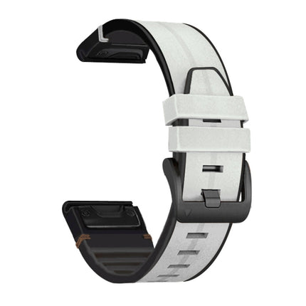 Silicone + Leather Quick Release Replacement Strap Watchband, For Garmin Fenix 6, For Garmin Fenix 6X