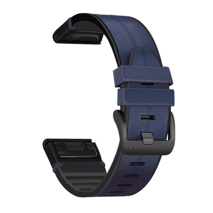 Silicone + Leather Quick Release Replacement Strap Watchband, For Garmin Fenix 6, For Garmin Fenix 6X