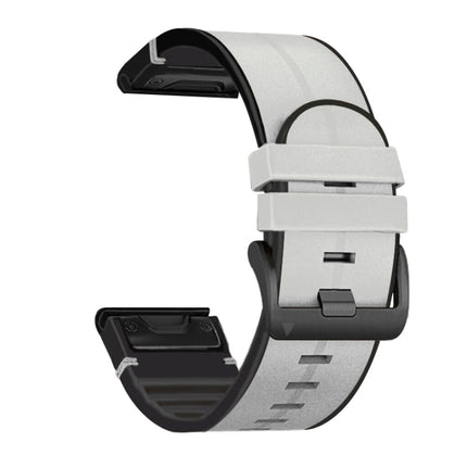 Silicone + Leather Quick Release Replacement Strap Watchband, For Garmin Fenix 6, For Garmin Fenix 6X