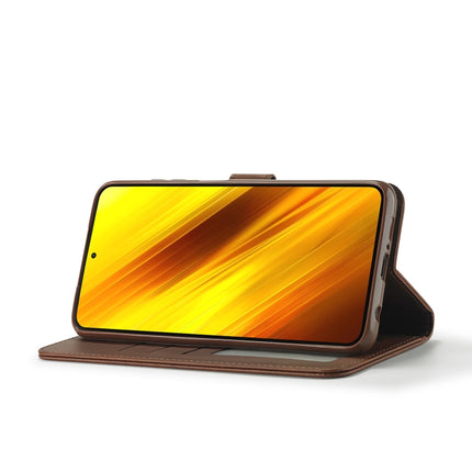 LC.IMEEKE Calf Texture Horizontal Flip Leather Case with Holder & Card Slots & Wallet, For Xiaomi Poco X3 NFC