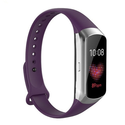 For Samsung Galaxy Fit SM-R370 Silicone Glossy Nail Button Replacement Strap Watchband