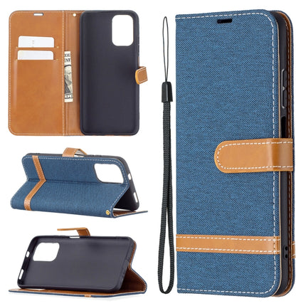 Color Matching Denim Texture Horizontal Flip Leather Case with Holder & Card Slots & Wallet & Lanyard, For Xiaomi Redmi Note 10 4G