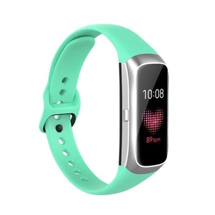 For Samsung Galaxy Fit SM-R370 Silicone Steel Shrapnel Black Buckle Replacement Strap Watchband