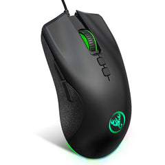 HXSJ A883 7 Keys 6400DPI RGB Light Mechanical Gaming Wired Mouse