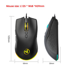 HXSJ A883 7 Keys 6400DPI RGB Light Mechanical Gaming Wired Mouse