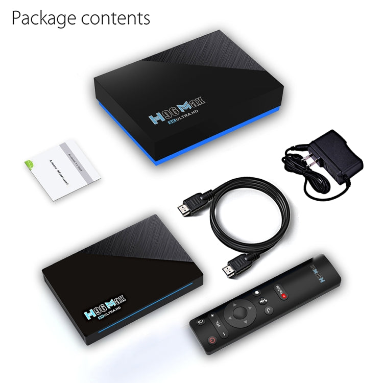 H96 Max 8K Smart TV BOX Android 11.0 Media Player wtih Remote Control, Quad Core RK3566, RAM: 4GB, ROM: 32GB, Dual Frequency 2.4GHz WiFi / 5G, 4GB+32GB, US Plug, 4GB+32GB, EU Plug, 4GB+32GB, UK Plug, 4GB+32GB, AU Plug