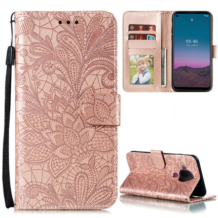 Lace Flower Embossing Pattern Horizontal Flip Leather Case with Holder & Card Slots & Wallet & Photo Frame, For Nokia 5.4, For Nokia 8.3 5G