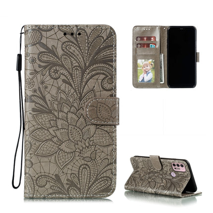 Lace Flower Embossing Pattern Horizontal Flip Leather Case with Holder & Card Slots & Wallet & Photo Frame, For Motorola Moto G9 Power, For Motorola Moto G30