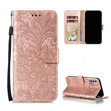 Lace Flower Embossing Pattern Horizontal Flip Leather Case with Holder & Card Slots & Wallet & Photo Frame, For Motorola Moto G9 Power, For Motorola Moto G30