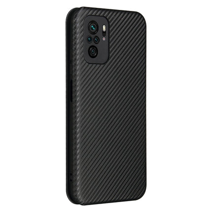 Carbon Fiber Texture Magnetic Horizontal Flip TPU + PC + PU Leather Case with Card Slot, For Xiaomi Redmi Note 10, For Xiaomi Redmi Note 10S, For Xiaomi Redmi Note 10 Pro, For Xiaomi Redmi Note 10 Pro Max