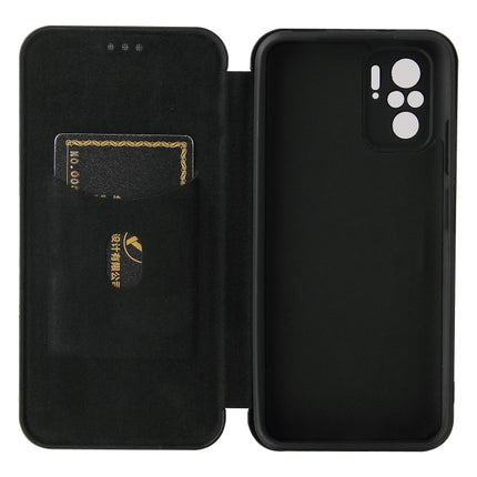 Carbon Fiber Texture Magnetic Horizontal Flip TPU + PC + PU Leather Case with Card Slot, For Xiaomi Redmi Note 10, For Xiaomi Redmi Note 10S, For Xiaomi Redmi Note 10 Pro, For Xiaomi Redmi Note 10 Pro Max