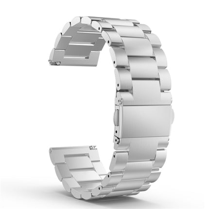 20mm Three Flat Buckle Stainless Steel Replacement Watchband for Samsung Galaxy Watch Active 2 / Amazfit GTS 2