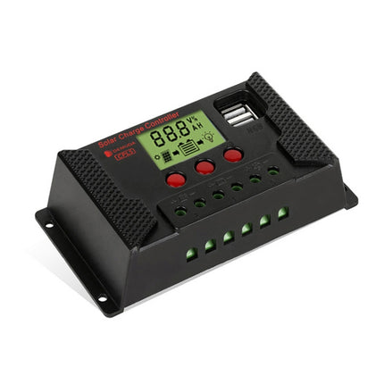 PWM Solar Controller 12V / 24V Lithium Battery Charging Photovoltaic Panel Charging Street Light Controller with Dual USB Output, CPLS-10A, CPLS-20A, CPLS-30A, CPLS-40A