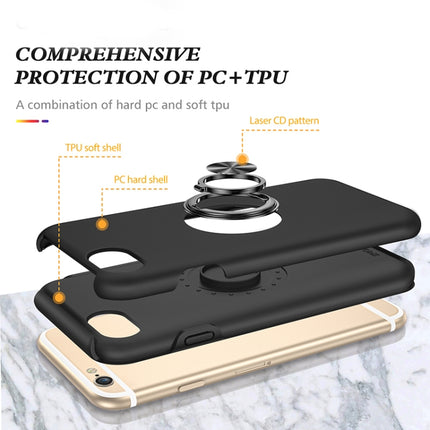 PC + TPU Stoßfeste magnetische Schutzhülle mit unsichtbarem Ringhalter, Für iPhone 6, Für iPhone 6 Plus, Für iPhone SE 2022 / SE 2020 / 8 / 7, Für iPhone 8 Plus / 7 Plus, Für iPhone XS / X