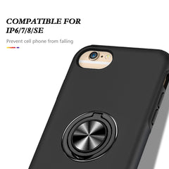 PC + TPU Shockproof Magnetic Protective Case with Invisible Ring Holder, For iPhone 6, For iPhone 6 Plus, For iPhone SE 2022 / SE 2020 / 8 / 7, For iPhone 8 Plus / 7 Plus, For iPhone XS / X