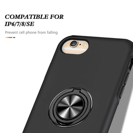 PC + TPU Stoßfeste magnetische Schutzhülle mit unsichtbarem Ringhalter, Für iPhone 6, Für iPhone 6 Plus, Für iPhone SE 2022 / SE 2020 / 8 / 7, Für iPhone 8 Plus / 7 Plus, Für iPhone XS / X