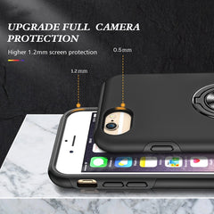 PC + TPU Shockproof Magnetic Protective Case with Invisible Ring Holder, For iPhone 6, For iPhone 6 Plus, For iPhone SE 2022 / SE 2020 / 8 / 7, For iPhone 8 Plus / 7 Plus, For iPhone XS / X