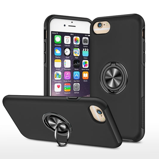 PC + TPU Stoßfeste magnetische Schutzhülle mit unsichtbarem Ringhalter, Für iPhone 6, Für iPhone 6 Plus, Für iPhone SE 2022 / SE 2020 / 8 / 7, Für iPhone 8 Plus / 7 Plus, Für iPhone XS / X