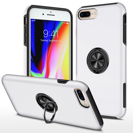 PC + TPU Stoßfeste magnetische Schutzhülle mit unsichtbarem Ringhalter, Für iPhone 6, Für iPhone 6 Plus, Für iPhone SE 2022 / SE 2020 / 8 / 7, Für iPhone 8 Plus / 7 Plus, Für iPhone XS / X