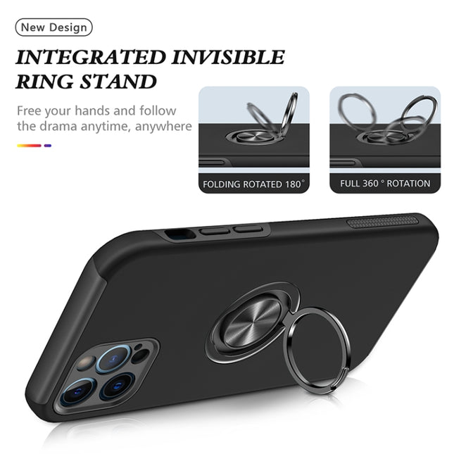 PC + TPU Shockproof Magnetic Protective Case with Invisible Ring Holder, For iPhone 12 Pro, For iPhone 12 Pro Max