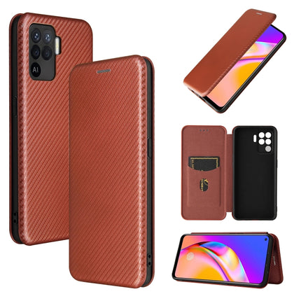 Carbon Fiber Texture Magnetic Horizontal Flip TPU + PC + PU Leather Case with Card Slot, For OPPO A94 4G / F19 Pro / Reno5 F, For ZTE nubia Red Magic 6 / 6 Pro, For OPPO Realme GT 5G, For Oukitel C22