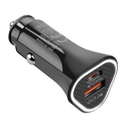YSY-313PD30W QC3.0 USB + PD 30W USB-C / Type-C Triangle Dual Ports Fast Charging Car Charger, Car Charger