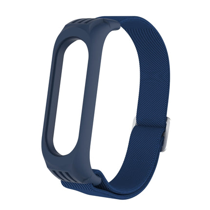 For Xiaomi Mi Band 3 / 4 / 5 Twill 8-shaped Buckle Elastic Replacement Strap Watchband