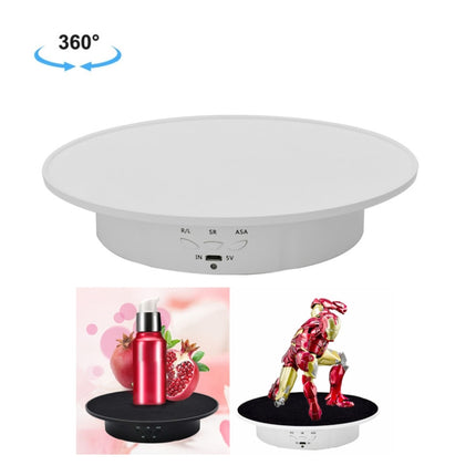 20cm USB Electric Rotating Turntable Display Stand Video Shooting Props Turntable for Photography, Load: 8kg, 20cm(Black Velvet), 20cm (White Base Black Velvet), 20cm (White Base White Velvet)